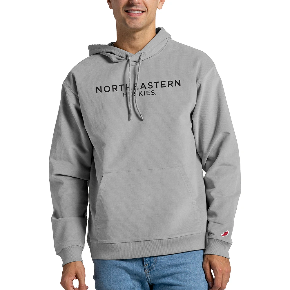 Men's League Collegiate Wear Gray Northeastern Huskies Stretch Corduroy Pullover Hoodie