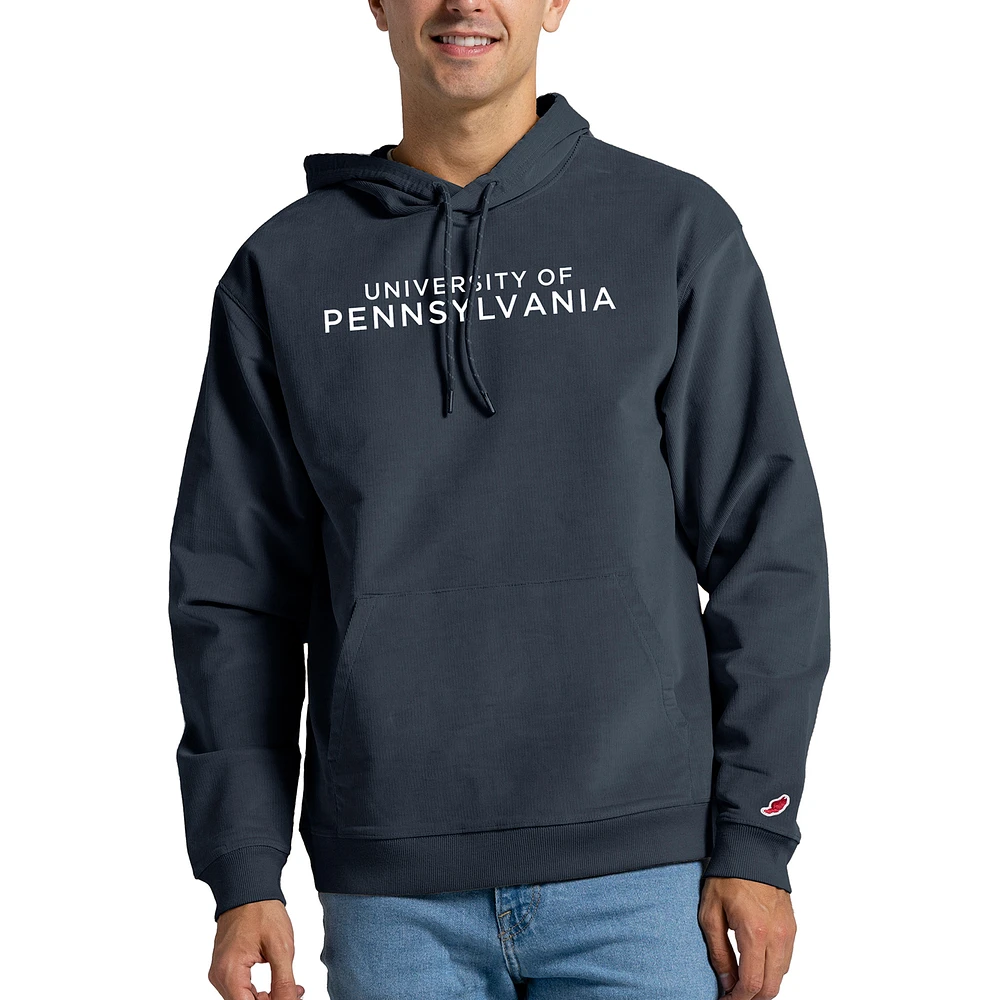Men's League Collegiate Wear Navy Pennsylvania Quakers Stretch Corduroy Pullover Hoodie