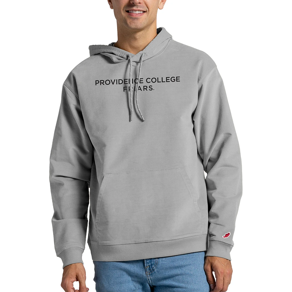 Men's League Collegiate Wear Gray Providence Friars Stretch Corduroy Pullover Hoodie