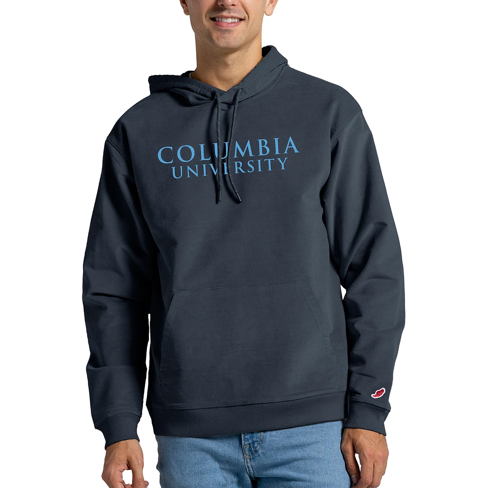 Men's League Collegiate Wear Navy Columbia University Stretch Corduroy Pullover Hoodie
