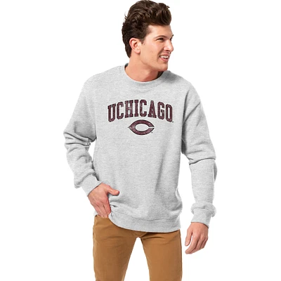 Men's League Collegiate Wear Heather Gray UChicago Maroons Essentials 2.0 Fleece Pullover Sweatshirt