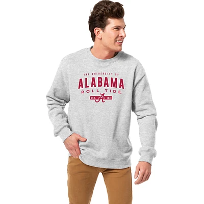 Men's League Collegiate Wear Heather Gray Alabama Crimson Tide Essentials 2.0 Fleece Pullover Sweatshirt