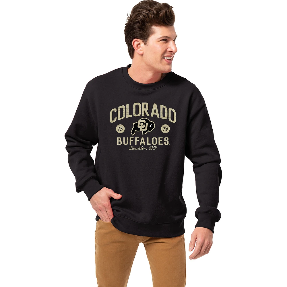 Men's League Collegiate Wear Black Colorado Buffaloes Essentials 2.0 Fleece Pullover Sweatshirt