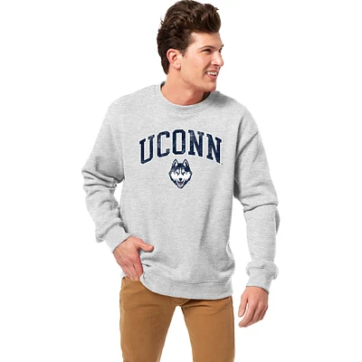 Men's League Collegiate Wear Heather Gray UConn Huskies Essentials 2.0 Fleece Pullover Sweatshirt