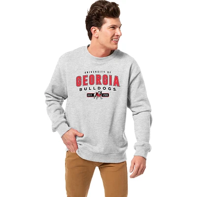 Men's League Collegiate Wear Heather Gray Georgia Bulldogs Essentials 2.0 Fleece Pullover Sweatshirt
