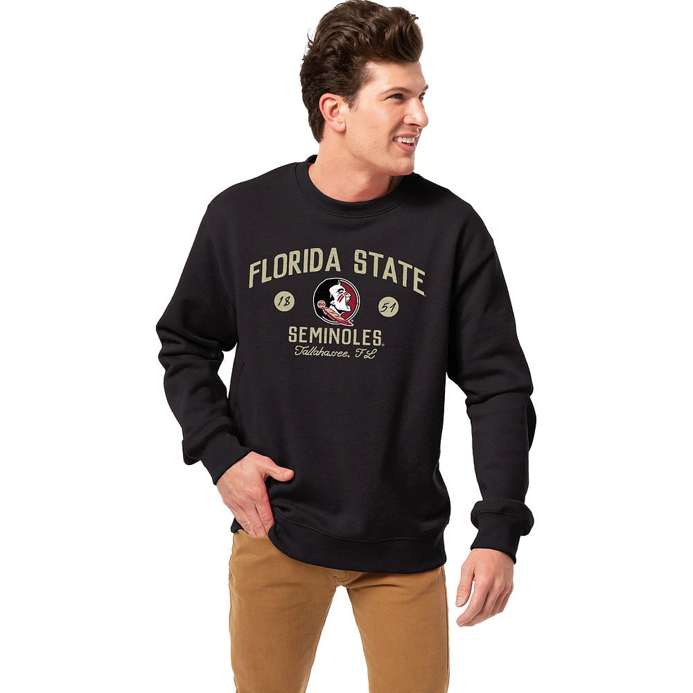 Men's League Collegiate Wear Black Florida State Seminoles Essentials 2.0 Fleece Pullover Sweatshirt