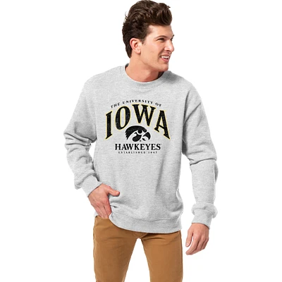 Men's League Collegiate Wear Heather Gray Iowa Hawkeyes Essentials 2.0 Fleece Pullover Sweatshirt