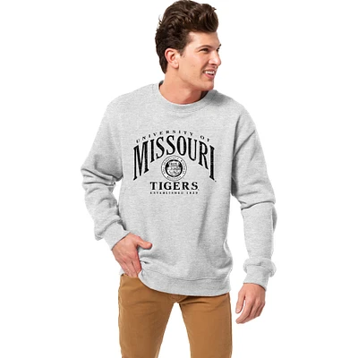 Men's League Collegiate Wear Heather Gray Missouri Tigers Essentials 2.0 Fleece Pullover Sweatshirt