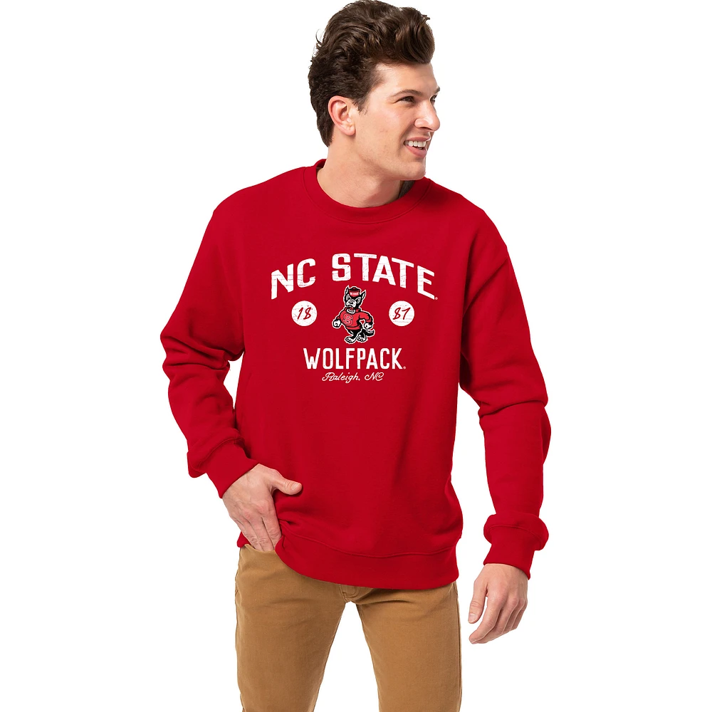 Men's League Collegiate Wear Red NC State Wolfpack Essentials 2.0 Fleece Pullover Sweatshirt