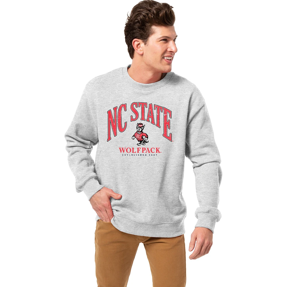 Men's League Collegiate Wear Heather Gray NC State Wolfpack Essentials 2.0 Fleece Pullover Sweatshirt