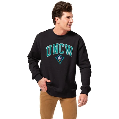 Men's League Collegiate Wear Black UNC Wilmington Seahawks Essentials 2.0 Fleece Pullover Sweatshirt