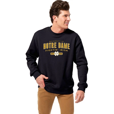 Men's League Collegiate Wear Navy Notre Dame Fighting Irish Essentials 2.0 Fleece Pullover Sweatshirt