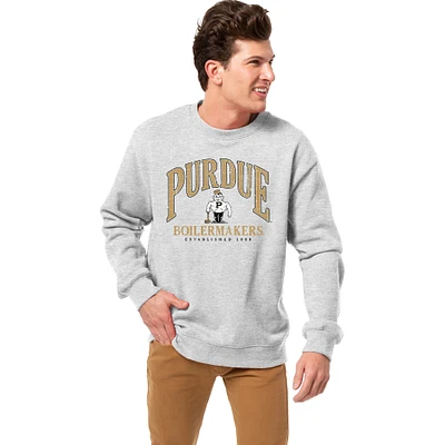 Men's League Collegiate Wear Heather Gray Purdue Boilermakers Essentials 2.0 Fleece Pullover Sweatshirt
