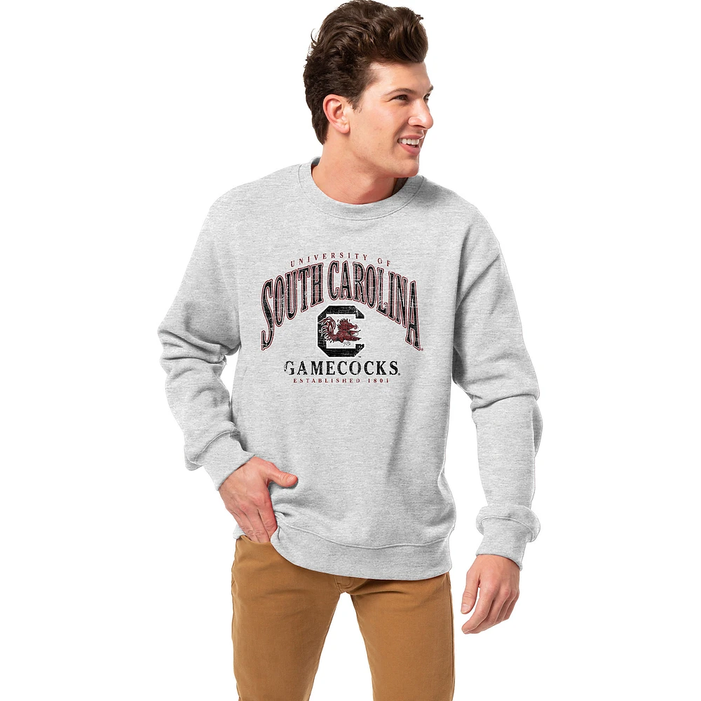 Men's League Collegiate Wear Heather Gray South Carolina Gamecocks Essentials 2.0 Fleece Pullover Sweatshirt