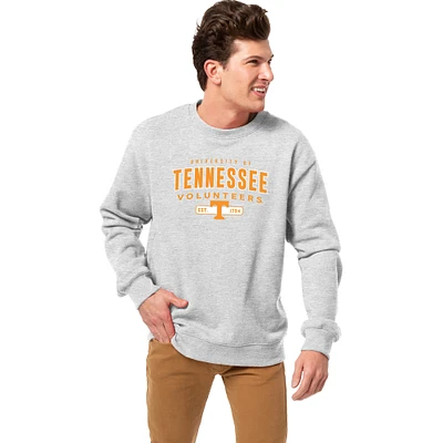 Men's League Collegiate Wear Heather Gray Tennessee Volunteers Essentials 2.0 Fleece Pullover Sweatshirt