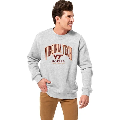 Men's League Collegiate Wear Heather Gray Virginia Tech Hokies Essentials 2.0 Fleece Pullover Sweatshirt