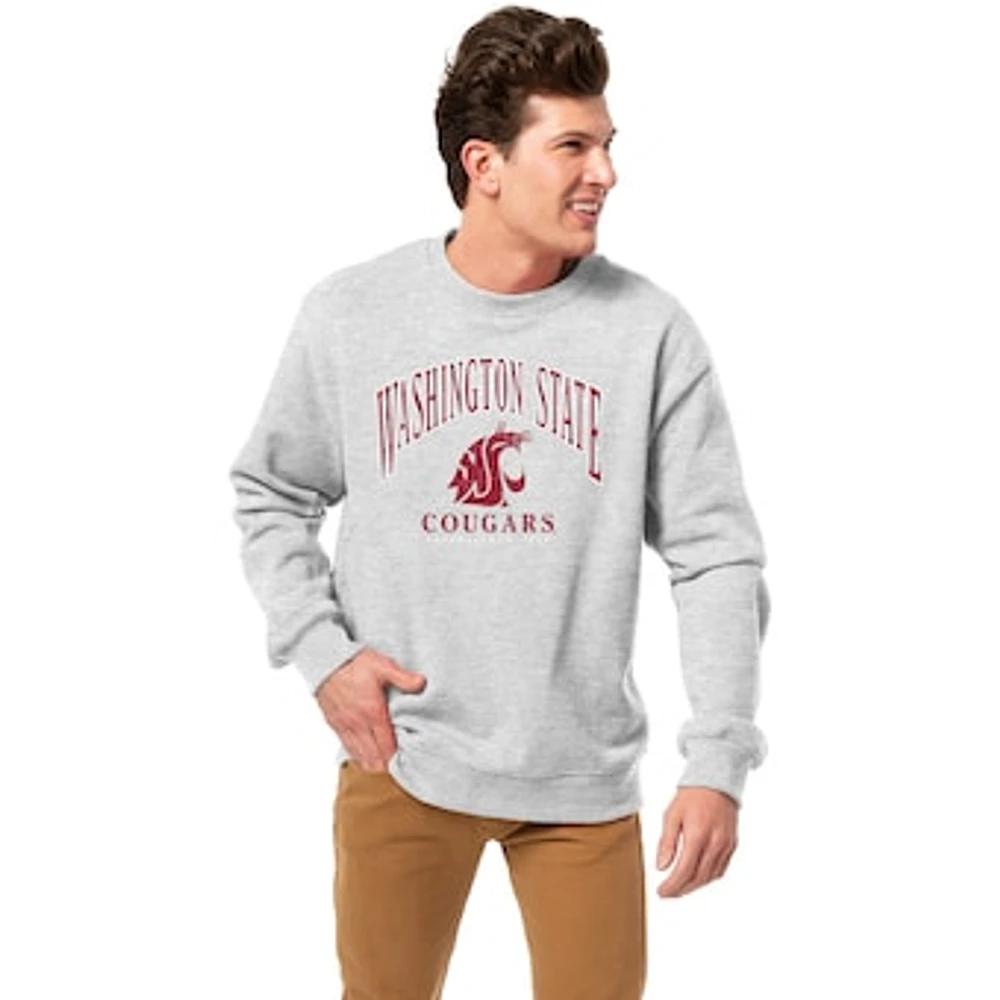 Men's League Collegiate Wear Heather Gray Washington State Cougars Essentials 2.0 Fleece Pullover Sweatshirt