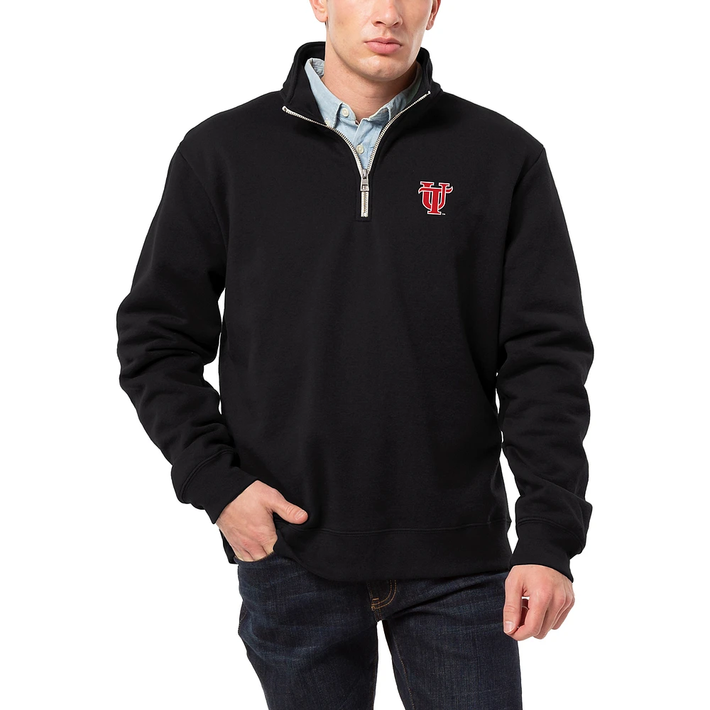 Men's League Collegiate Wear Black Tampa Spartans Essentials 2.0 Fleece Quarter-Zip Jacket