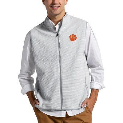 Men's League Collegiate Wear Gray Clemson Tigers Summit Full-Zip Vest