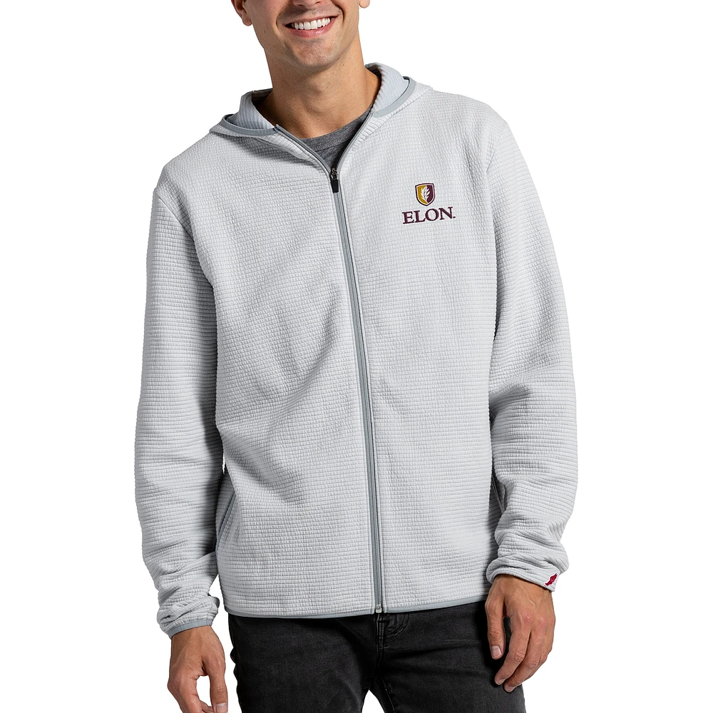 Men's League Collegiate Wear Gray Elon Phoenix Summit Full-Zip Hoodie