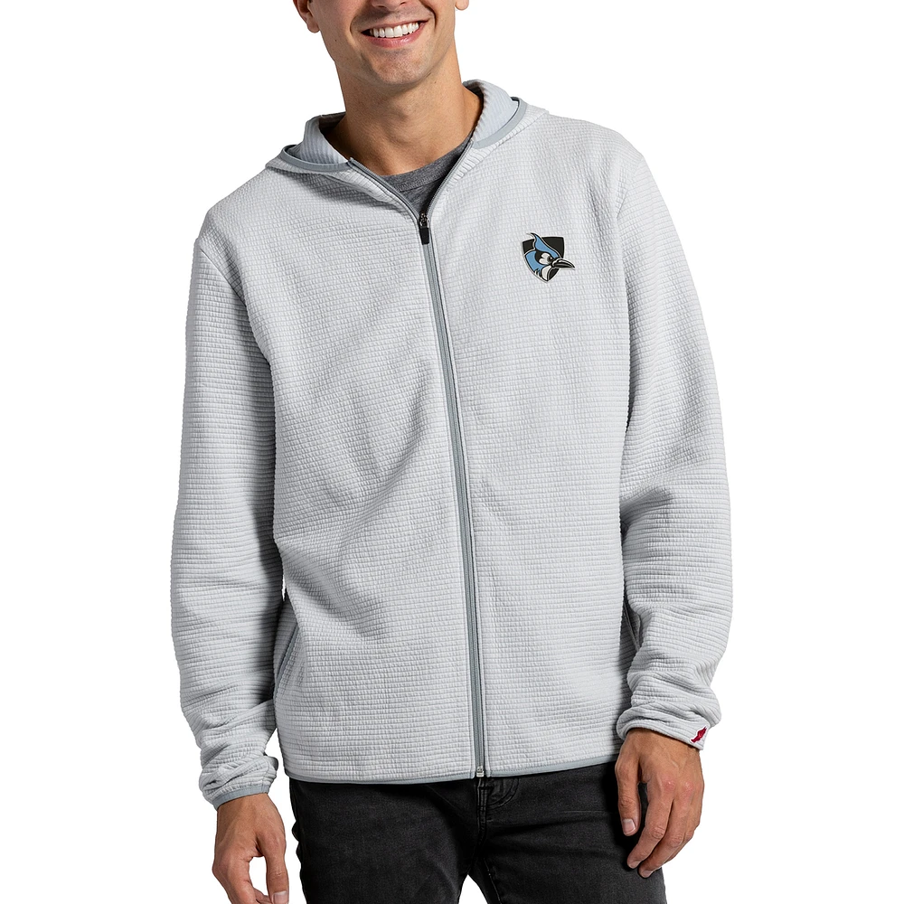 Men's League Collegiate Wear Gray Johns Hopkins Blue Jays Summit Full-Zip Hoodie