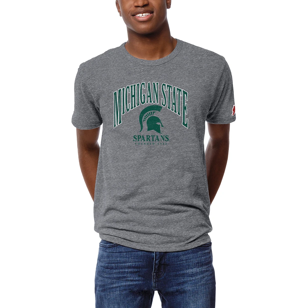 Men's League Collegiate Wear Heather Michigan State Spartans Victory Falls Tri-Blend T-Shirt
