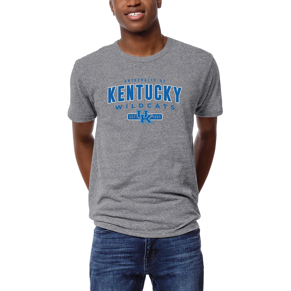Men's League Collegiate Wear Heather Gray Kentucky Wildcats Victory Falls Tri-Blend T-Shirt