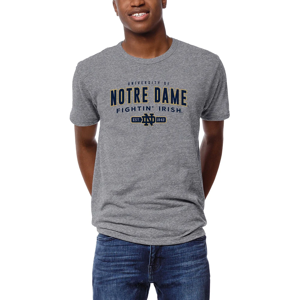 Men's League Collegiate Wear Heather Gray Notre Dame Fighting Irish Victory Falls Tri-Blend T-Shirt