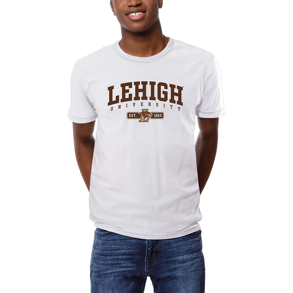 Men's League Collegiate Wear Oatmeal Lehigh Mountain Hawks Victory Falls Tri-Blend T-Shirt