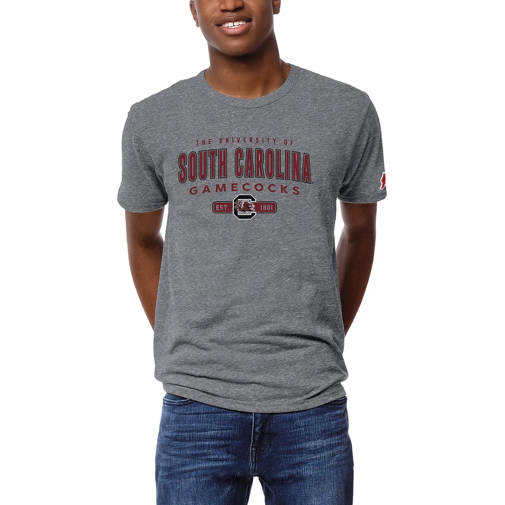 Men's League Collegiate Wear Heather Gray South Carolina Gamecocks Victory Falls Tri-Blend T-Shirt