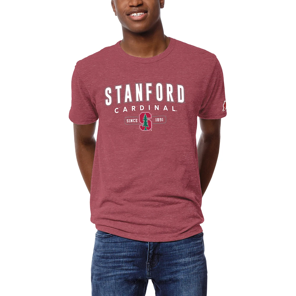 Men's League Collegiate Wear Crimson Stanford Cardinal Victory Falls Tri-Blend T-Shirt