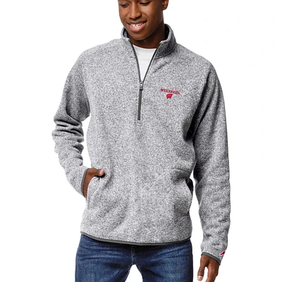 Men's League Collegiate Wear Heather Gray Wisconsin Badgers Saranac Quarter-Zip Pullover