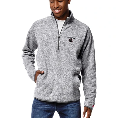 Men's League Collegiate Wear Heather Gray Georgia Bulldogs Saranac Quarter-Zip Pullover