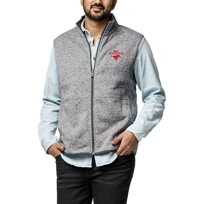 Men's League Collegiate Wear Heather Gray SMU Mustangs Saranac Collection Fleece Full-Zip Vest