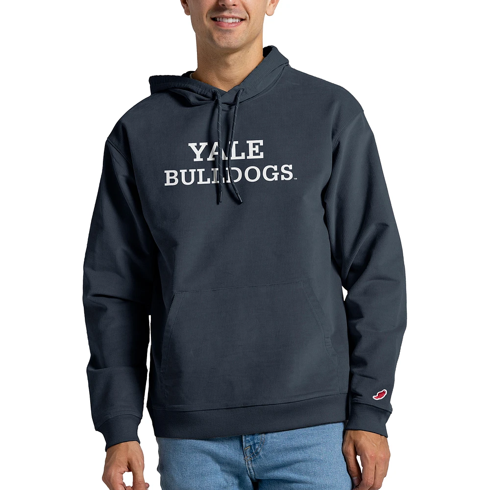 Men's League Collegiate Wear Navy Yale Bulldogs Stretch Corduroy Pullover Hoodie