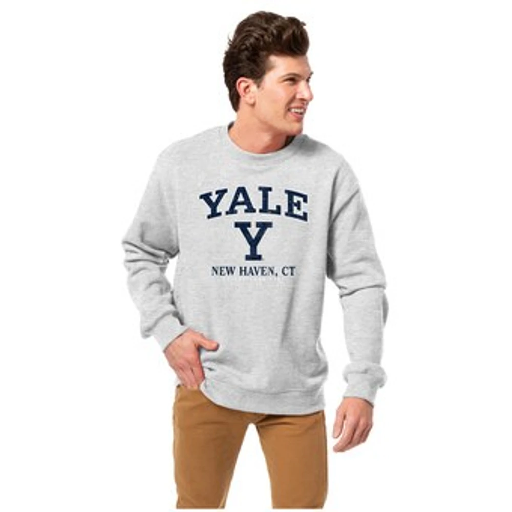Men's League Collegiate Wear Heather Gray Yale Bulldogs Essentials 2.0 Fleece Pullover Sweatshirt
