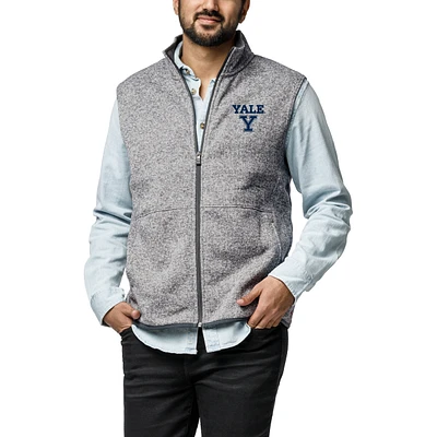 Men's League Collegiate Wear Heather Gray Yale Bulldogs Saranac Collection Fleece Full-Zip Vest