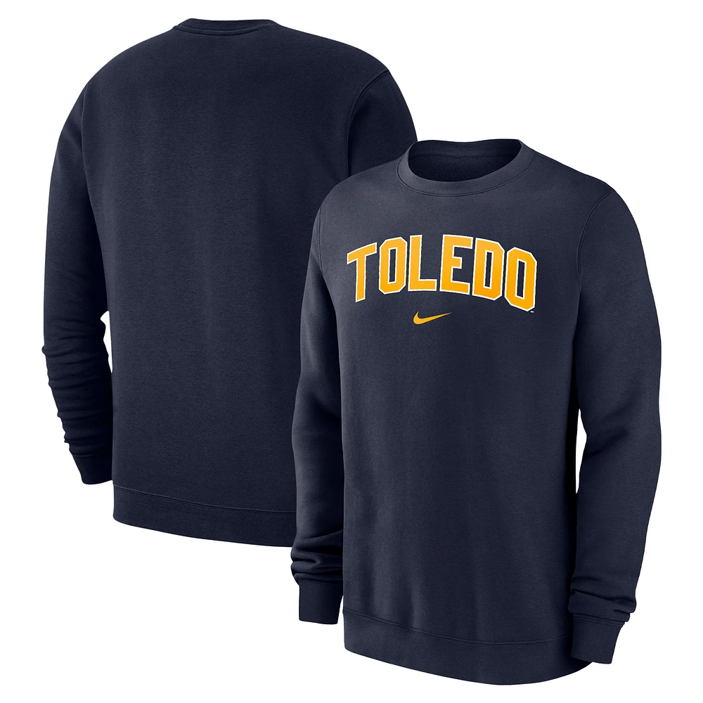 Men's Nike Navy Toledo Rockets Arch Club Fleece Pullover Sweatshirt