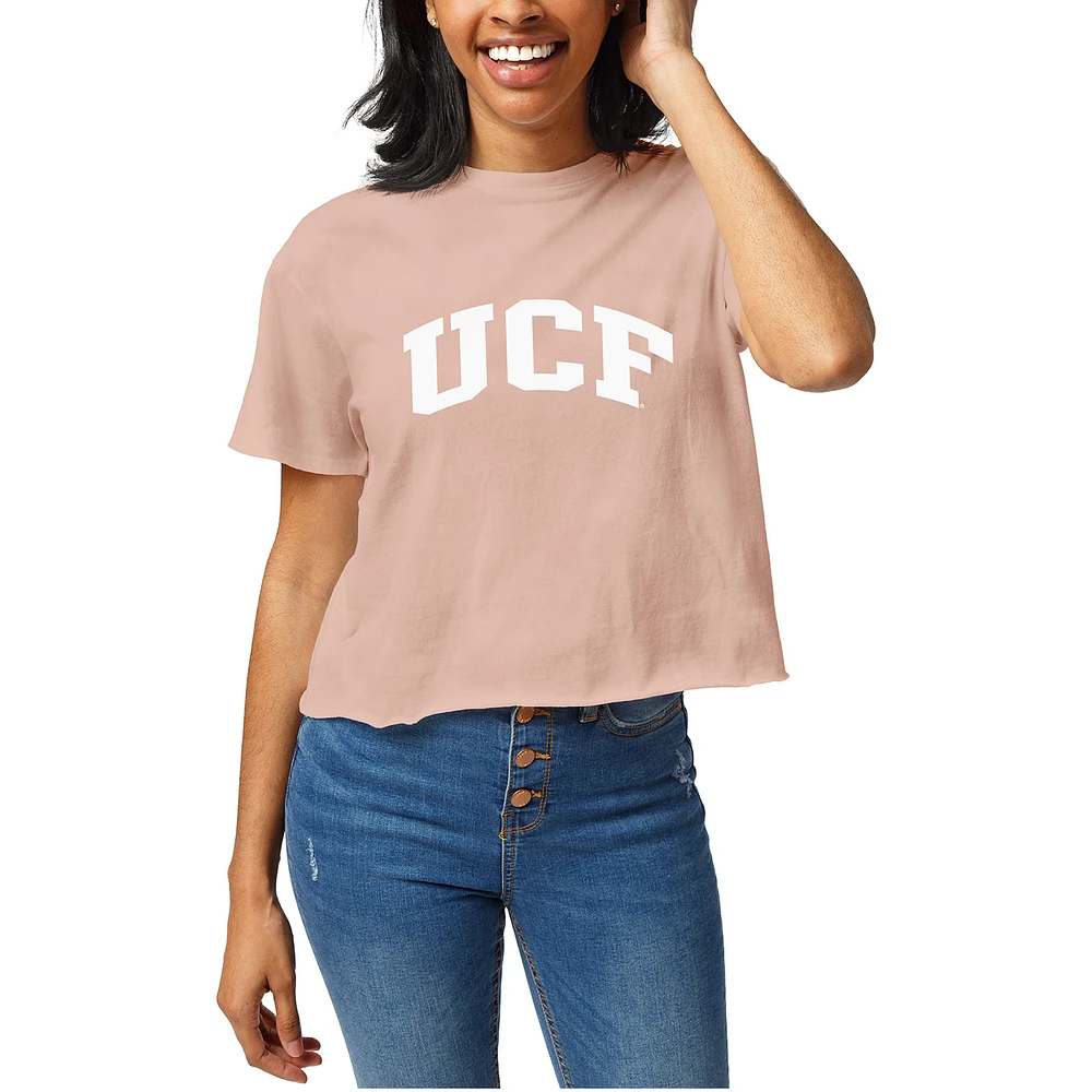 Women's Official League Light Pink UCF Knights Clothesline Cropped T-Shirt