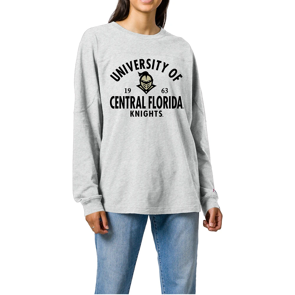 Women's Ash UCF Knights Throwback Oversized Long Sleeve T-Shirt