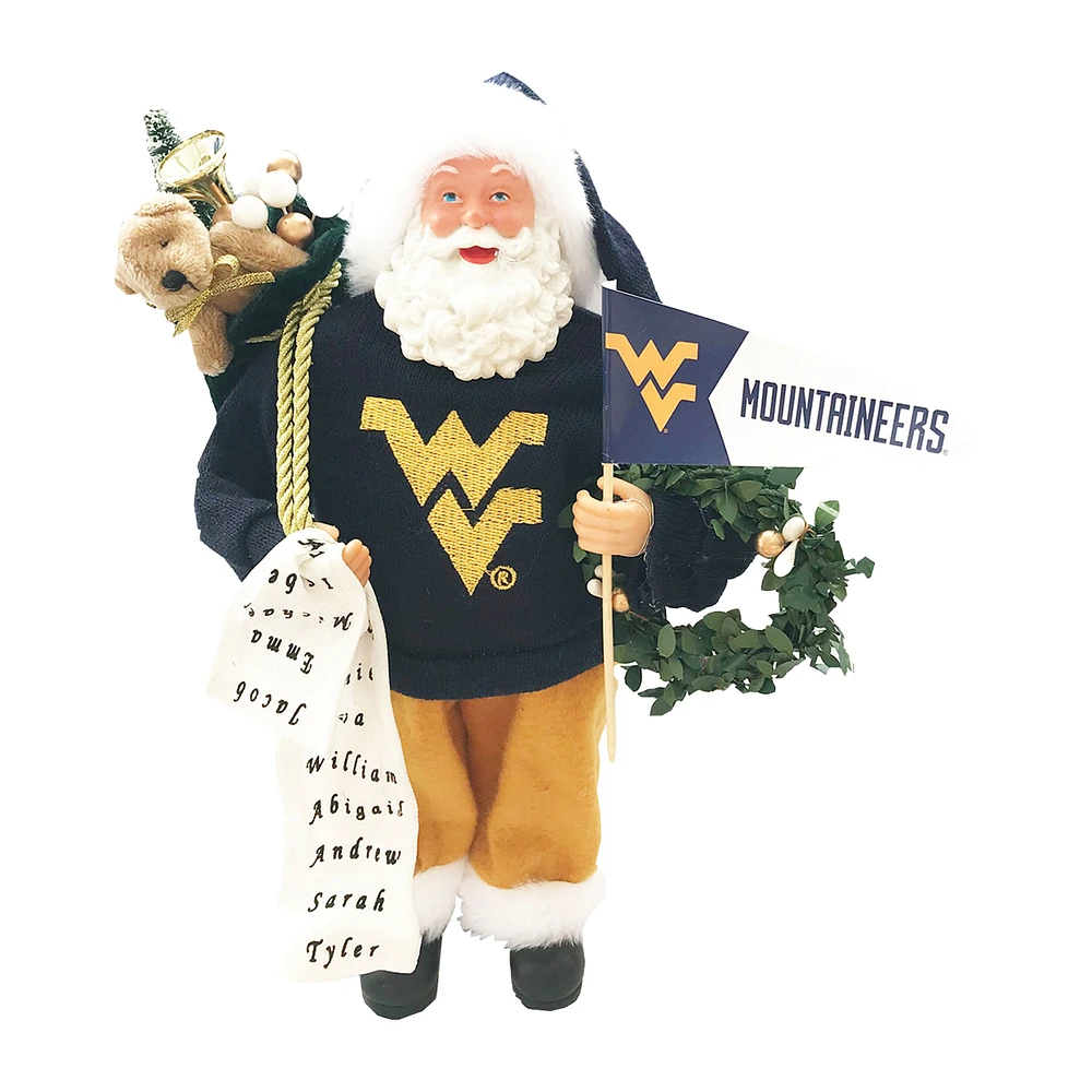 West Virginia Mountaineers 12" Proud Santa
