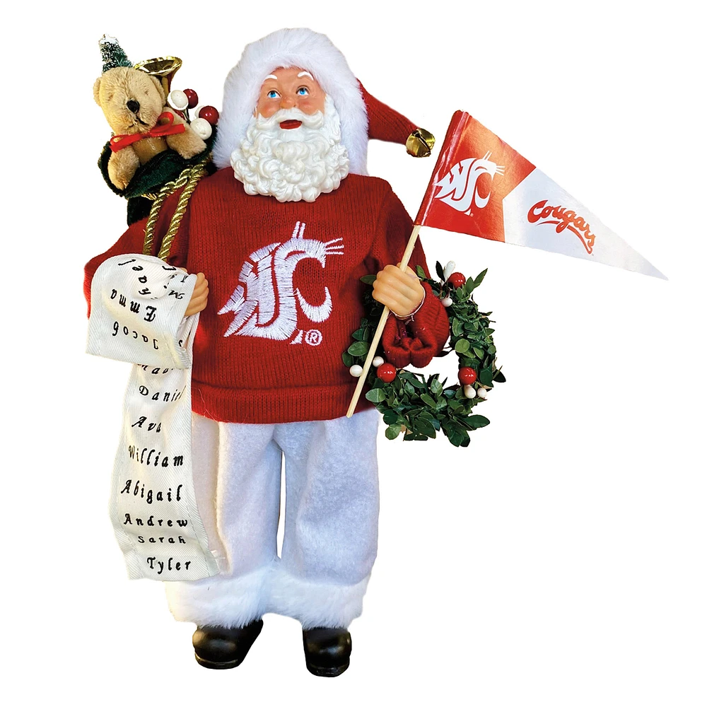 Washington State Cougars 12" Proud Santa
