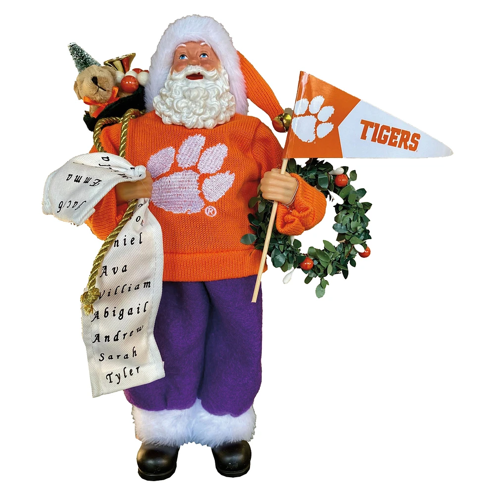 Clemson Tigers 12" Proud Santa