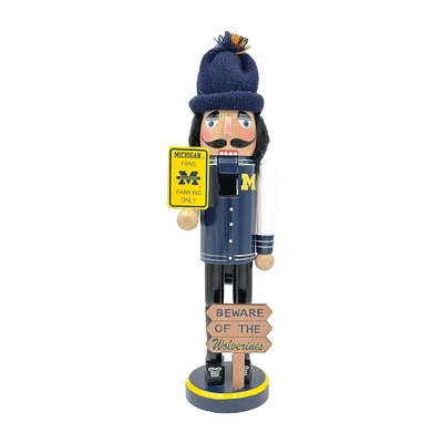 Michigan Wolverines 12" Beware Nutcracker