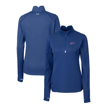 Women's Cutter & Buck Royal Buffalo Bills Traverse Stretch Quarter-Zip Pullover Top