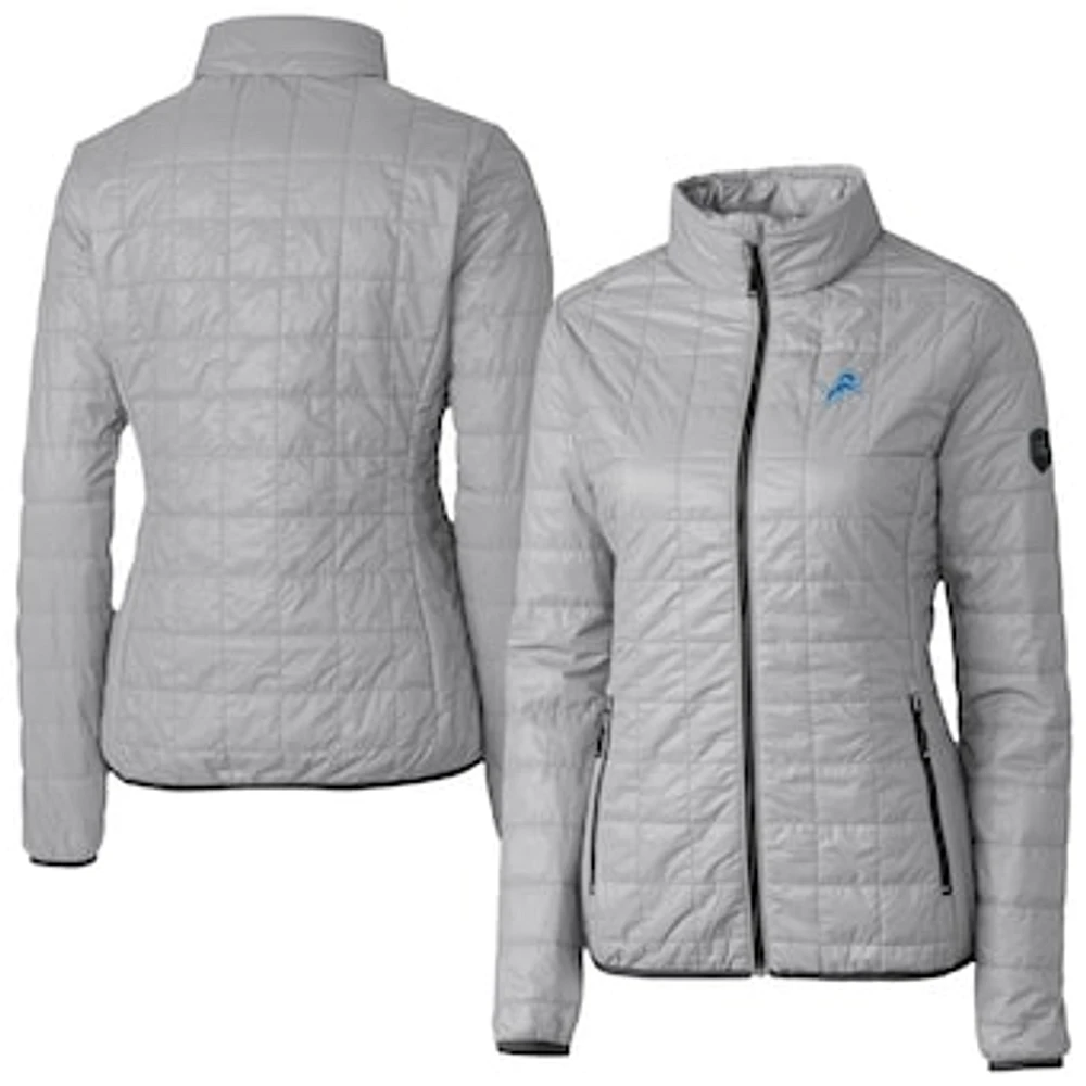Women's Cutter & Buck Detroit Lions Rainier PrimaLoft Eco Insulated Full-Zip Puffer Jacket