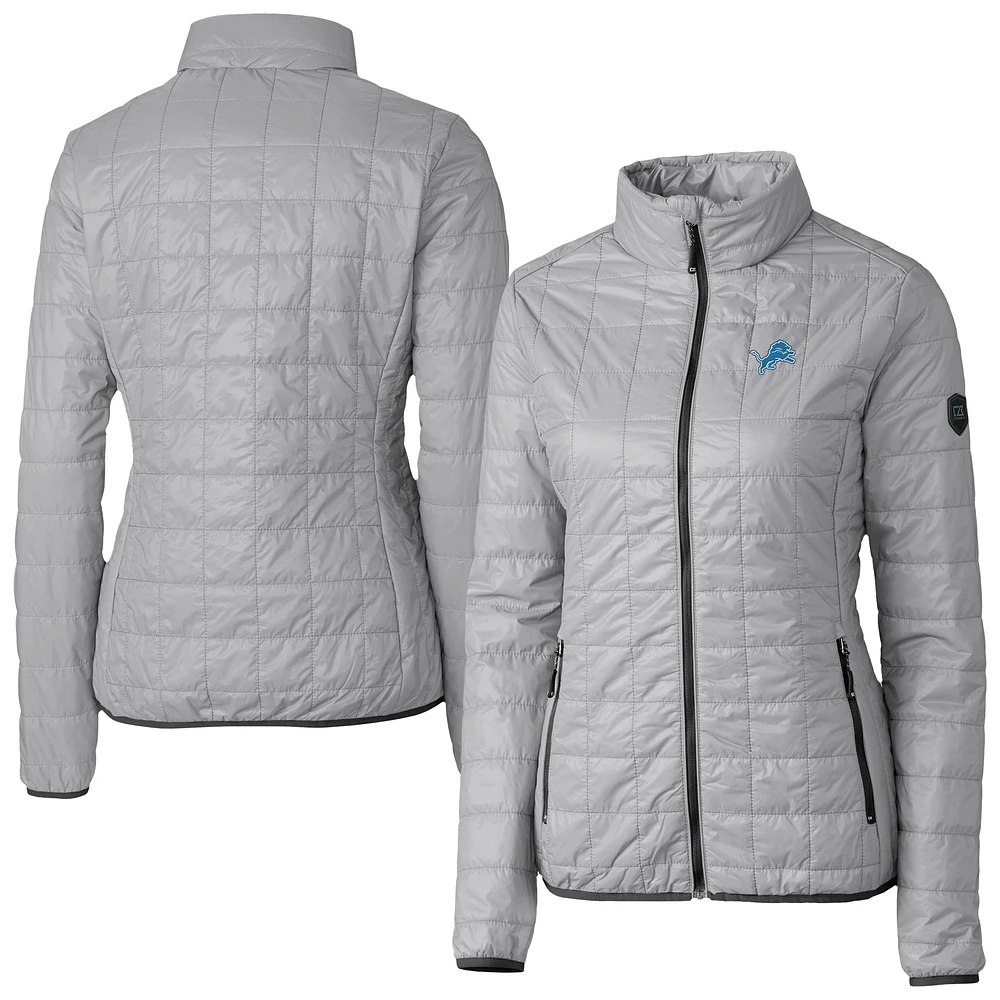 Women's Cutter & Buck Detroit Lions Rainier PrimaLoft Eco Insulated Full-Zip Puffer Jacket