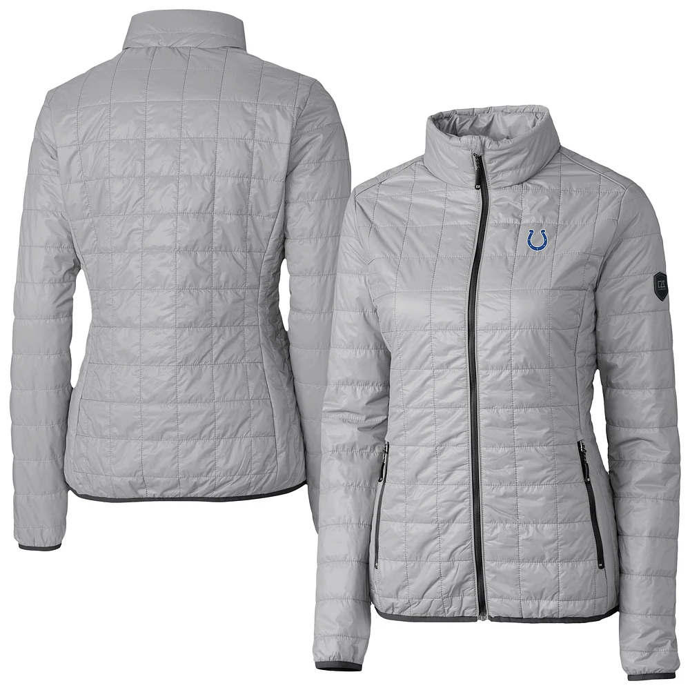 Women's Cutter & Buck Gray Indianapolis Colts Rainier PrimaLoft Eco Insulated Full-Zip Puffer Jacket