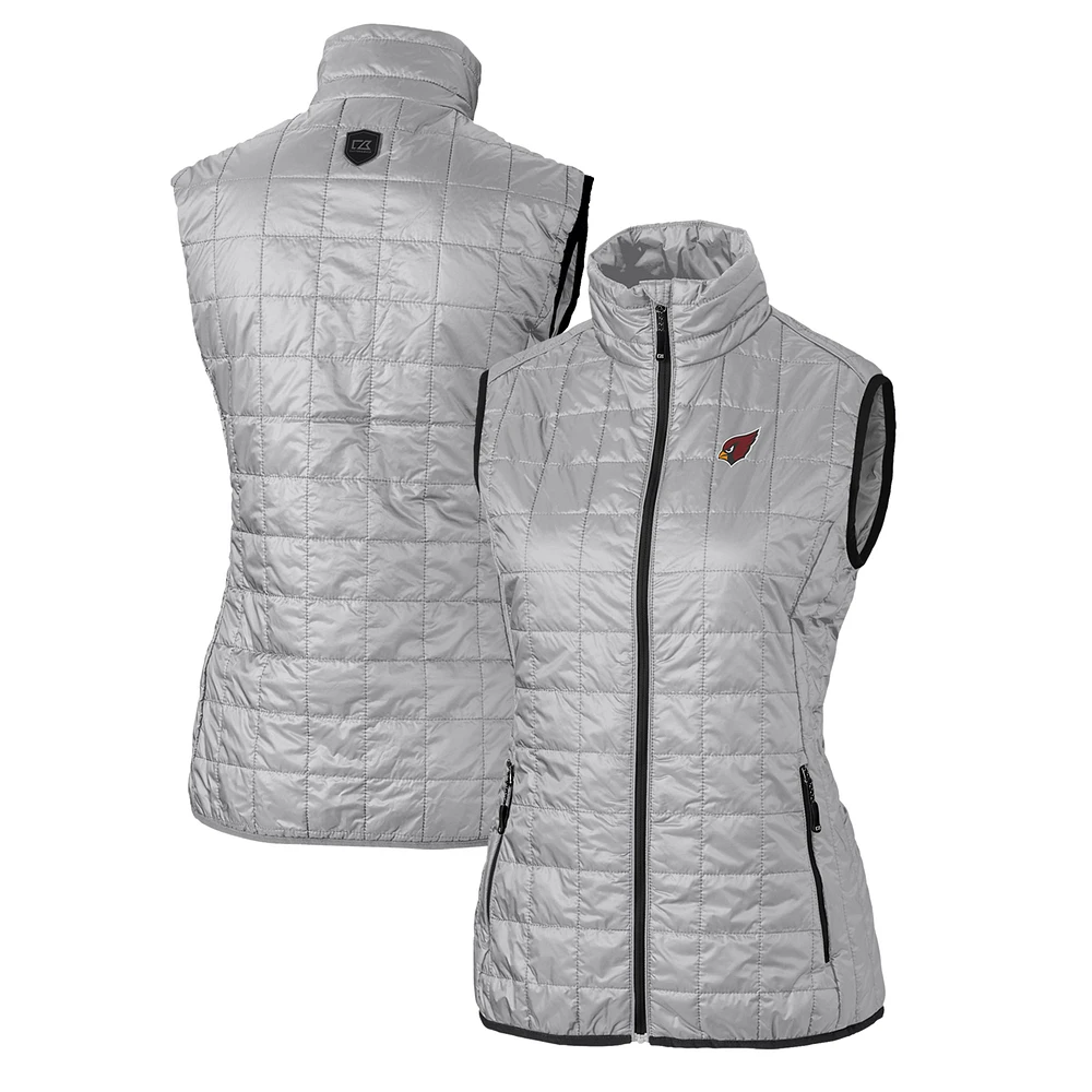 Women's Cutter & Buck Gray Arizona Cardinals Rainier PrimaLoft Eco Insulated Full-Zip Puffer Vest