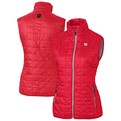 Women's Cutter & Buck Red New York Giants Rainier PrimaLoft Eco Insulated Full-Zip Puffer Vest